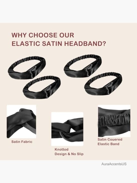 12-Pack Silky Satin Headbands Wide Non-Slip Hair Accessories main image 4